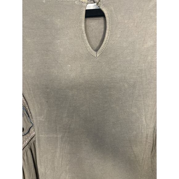 POL Embroidered Long Sleeve Boho 3/4 Sleeve Top – Size S (Oversized Fit)- NWOT - Picture 3 of 7